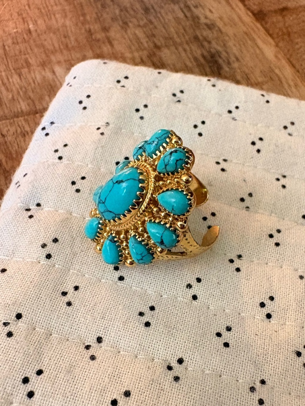 Gold Turquoise Sezane Ring